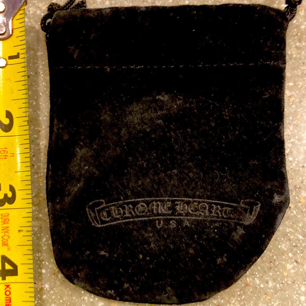 Chrome Hearts black suede pouch in good used condition